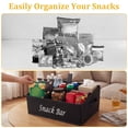thumbnail image 4 of Countertop Snack Organizer, 6-Compartment Fabric Snack Basket with Handles, Foldable Pantry Bin for Coffee Bar & Office Breakroom Black, 4 of 10