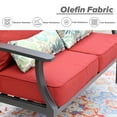 thumbnail image 4 of BPS 22x24x5 inch Outdoor Deep Seat Cushion, Water-Resistant Patio Furniture Cushions for Outdoor Chairs, Sofa, Couch, 2-Piece, Red, 4 of 8