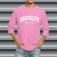 thumbnail image 2 of Big and Tall Shirts for Men 3/ 4 Sleeve Letter City Name T Shirts Comfortable Crewneck Solid Color Fit Tee Shirt Tops Spandex T for Men V Neck Mens Trashier Large Tall 3xlt S, 2 of 4