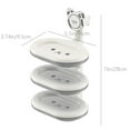 thumbnail image 7 of 3 Tier Bar Soap Holder for Shower, Rotating Shampoo Bar Holder, Self Adhesive Wall Mounted Self Draining Soap Dish Layered Soap Tray for Bathroom Sponge Holder for Kitchen, 7 of 7
