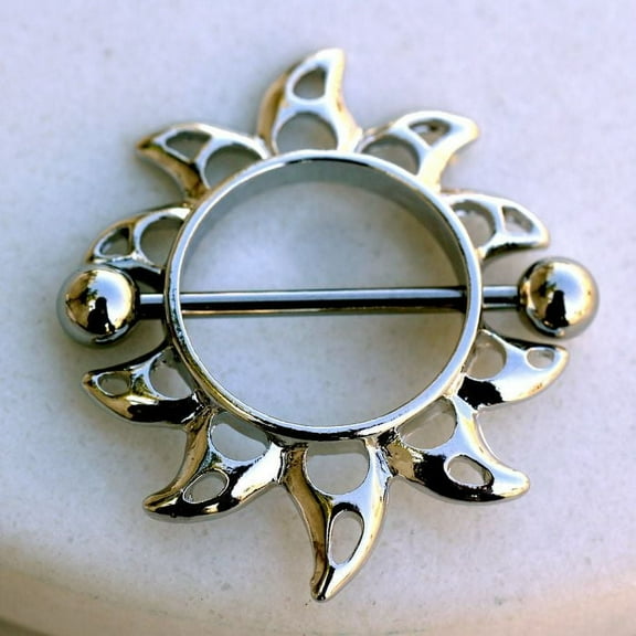 Flaming Sun 316L Surgical Steel Body Piercing Jewelry