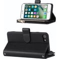 thumbnail image 3 of iPhone SE 2022/SE 2020/iPhone 8/iPhone 7 Phone Case Wallet for Women Men with Card Holder,iPhone SE 2022 Crossbody Case with Strap Shoulder Lanyard,Zipper Pocket PU Leather Cases,4.7" Black, 3 of 18