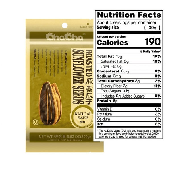 ChaCha, Roasted Sunflower Seeds, 8.82oz 250g 2 Pack, Natural