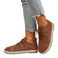 thumbnail image 4 of Womens Shoes,Casual Shoes Round Toe Flat Soled for Comfort Wear Large Casual Shoes for On Design,Shoes for Women,Brown,6.5, 4 of 9