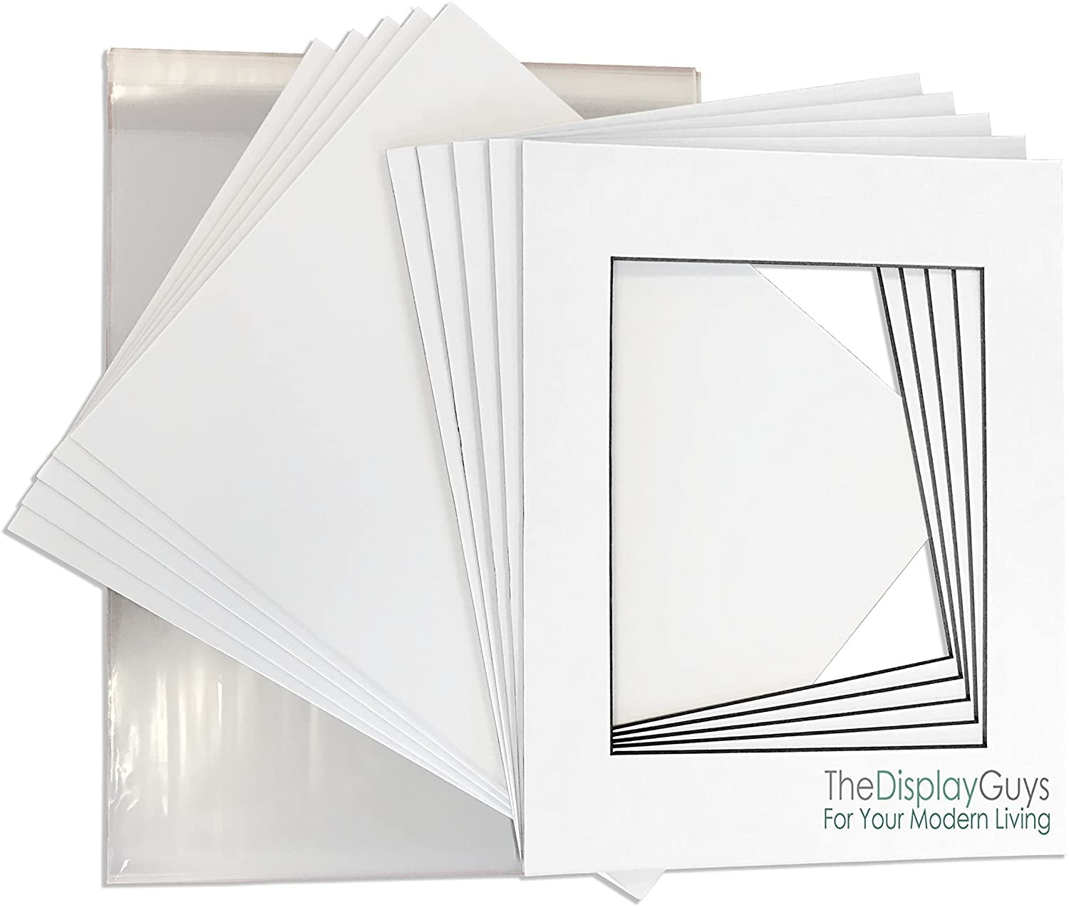 THE DISPLAY GUYS Professional 11x14 Pack of 25 Deluxe White w/Black