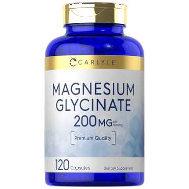 Magnesium Glycinate | 200mg | 120 Capsules | Non-GMO and Gluten Free Supplement | By Carlyle