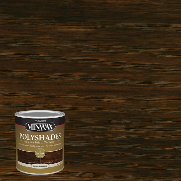 Minwax PolyShades Espresso Satin Interior Wood Stain & Polyurethane - Quart — Exterior Wood Surfaces, UV-Resistant Formula