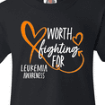 thumbnail image 4 of Inktastic Worth Fighting for Leukemia Awareness Orange Heart Youth T-Shirt, 4 of 5
