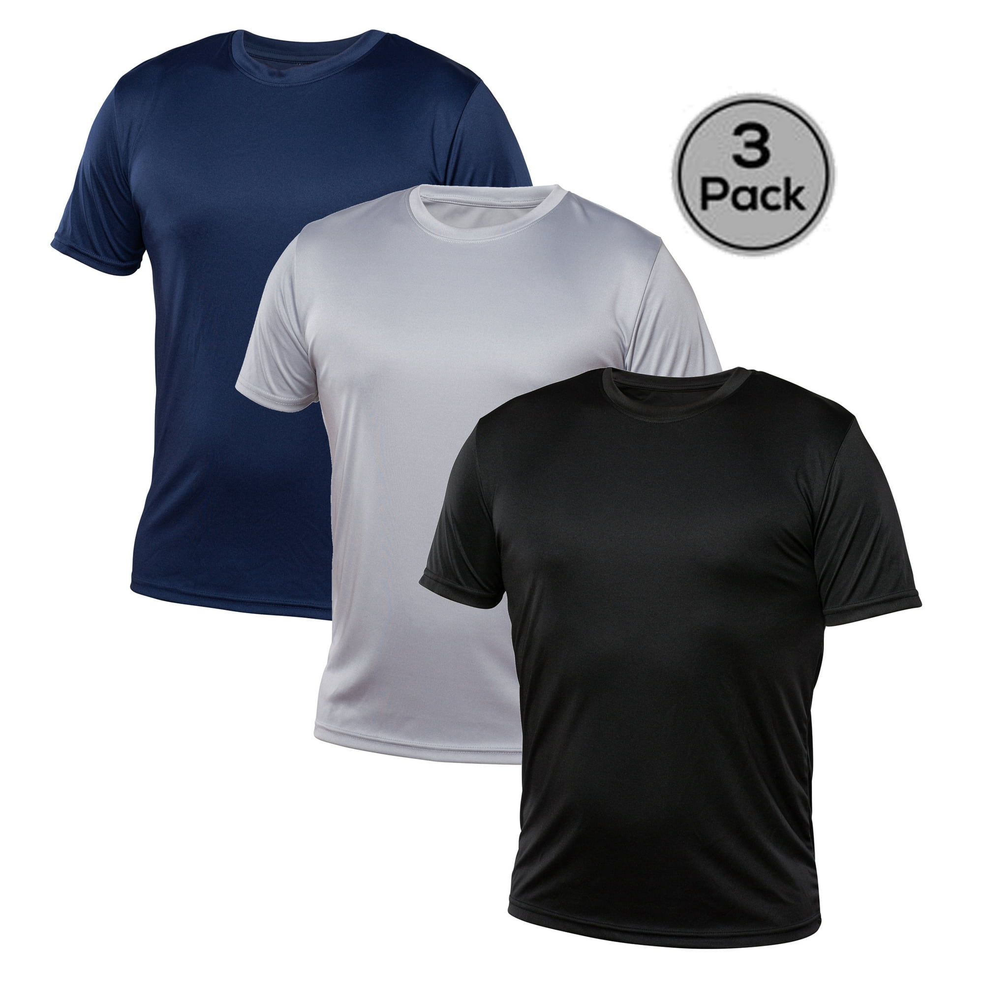 Blank Activewear Pack of 3 Men's T-Shirt, Quick Dry Performance