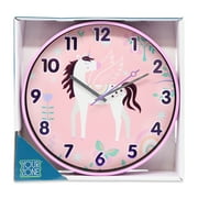 Your Zone 12\ Quartz Unicorn Pink Glitter Indoor Wall Clock, Easy Installation