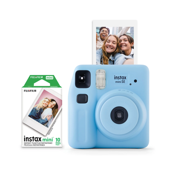 Pre-Owned Fujifilm instax Mini SE Instant Camera with Bonus 10 pack Mini Film, Light Blue (Exclusive Value Pack)