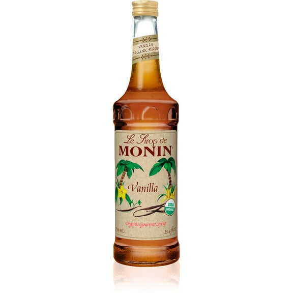 Monin - Organic Vanilla Syrup, Naturally Smooth Sweetness, Great for Coffee, Shakes, and Cocktails, Gluten-Free, Non-GMO (750 ml, 25.4 fl.oz)