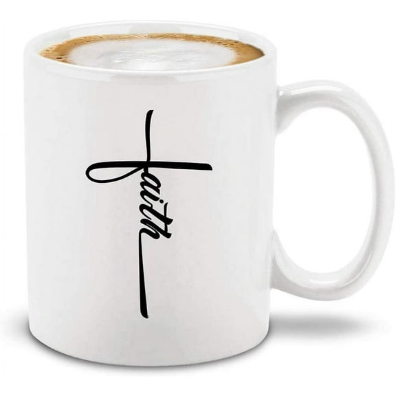 Shop4Ever Faith Cross Ceramic Coffee Mug Tea Cup Jesus Mug (11oz.)