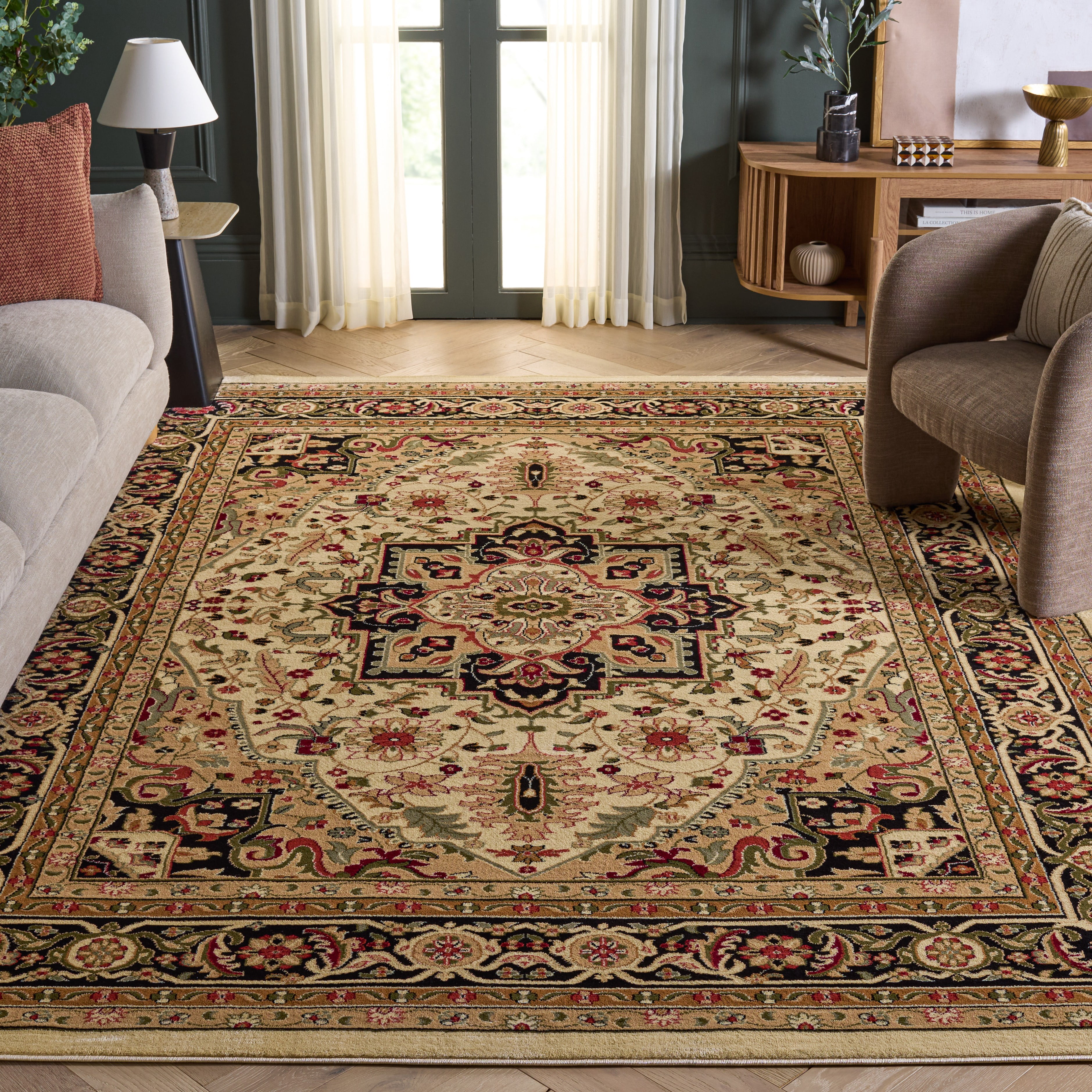 Safavieh Lyndhurst Miranda Floral Area Rug, Beige/Black, 10' x 14'
