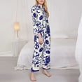 thumbnail image 4 of Kll Print Women'S Long Sleeve Pajamas With Pants Sleepwear Loungewear 2 Set-Large, 4 of 9