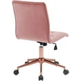 thumbnail image 6 of DUHOME Armless Home Office Chair, Velvet Tufted Computer Rolling Desk Chair with Back Golden Base,Adjustable Vanity Chair with Wheels,Pink, 6 of 14