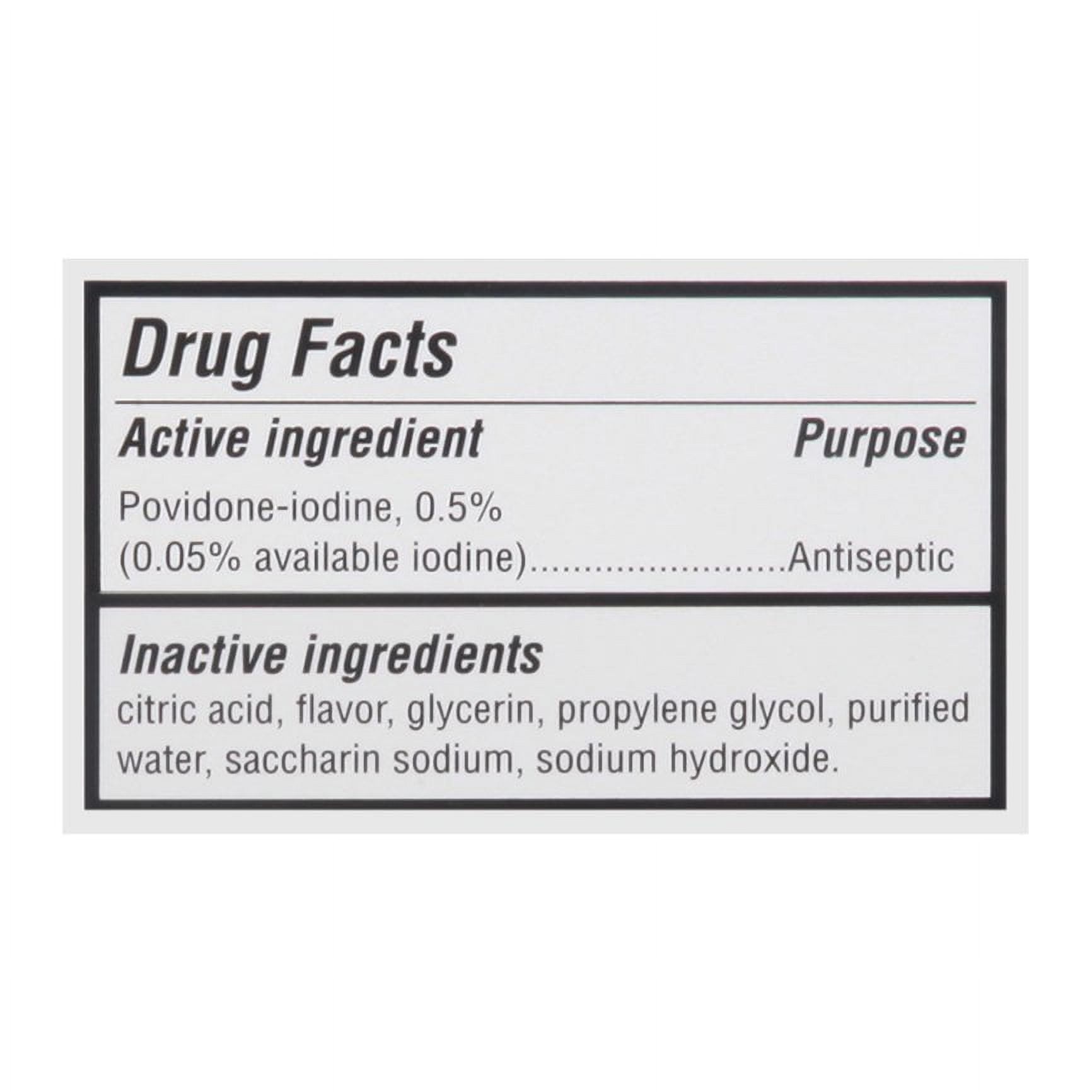 Betadine Antiseptic Medicated Sore Throat Relief Gargle With Povidone-Iodine, Mint, 8 fl oz