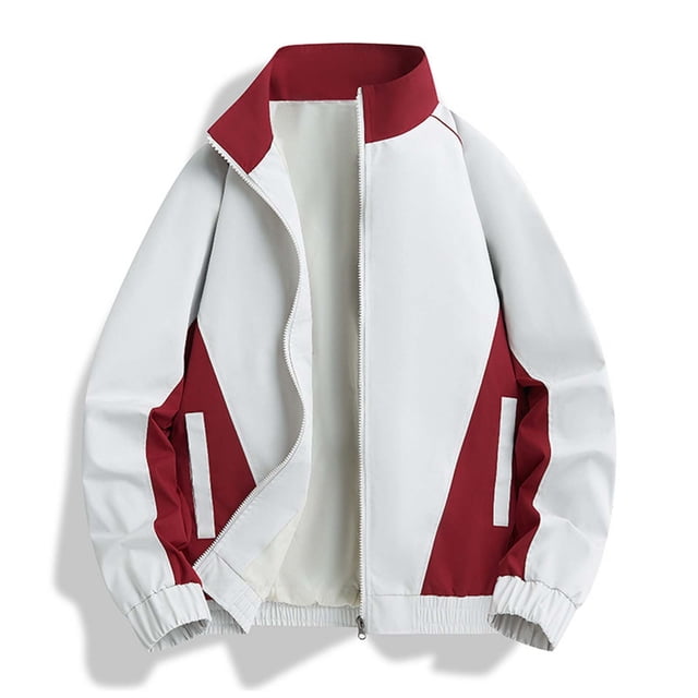 Yusimy Men's Fleece Jacket Solid Color Stand Collar Zippered Casual Warm Winter Outwear