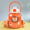 thumbnail image 5 of Cute Water Bottle with Strap and Straw, 22oz Aesthetic Kawaii Thermos, BPA-free Leak-proof Vacuum Insulated Water Bottles for Girls Sports Travel, 5 of 7