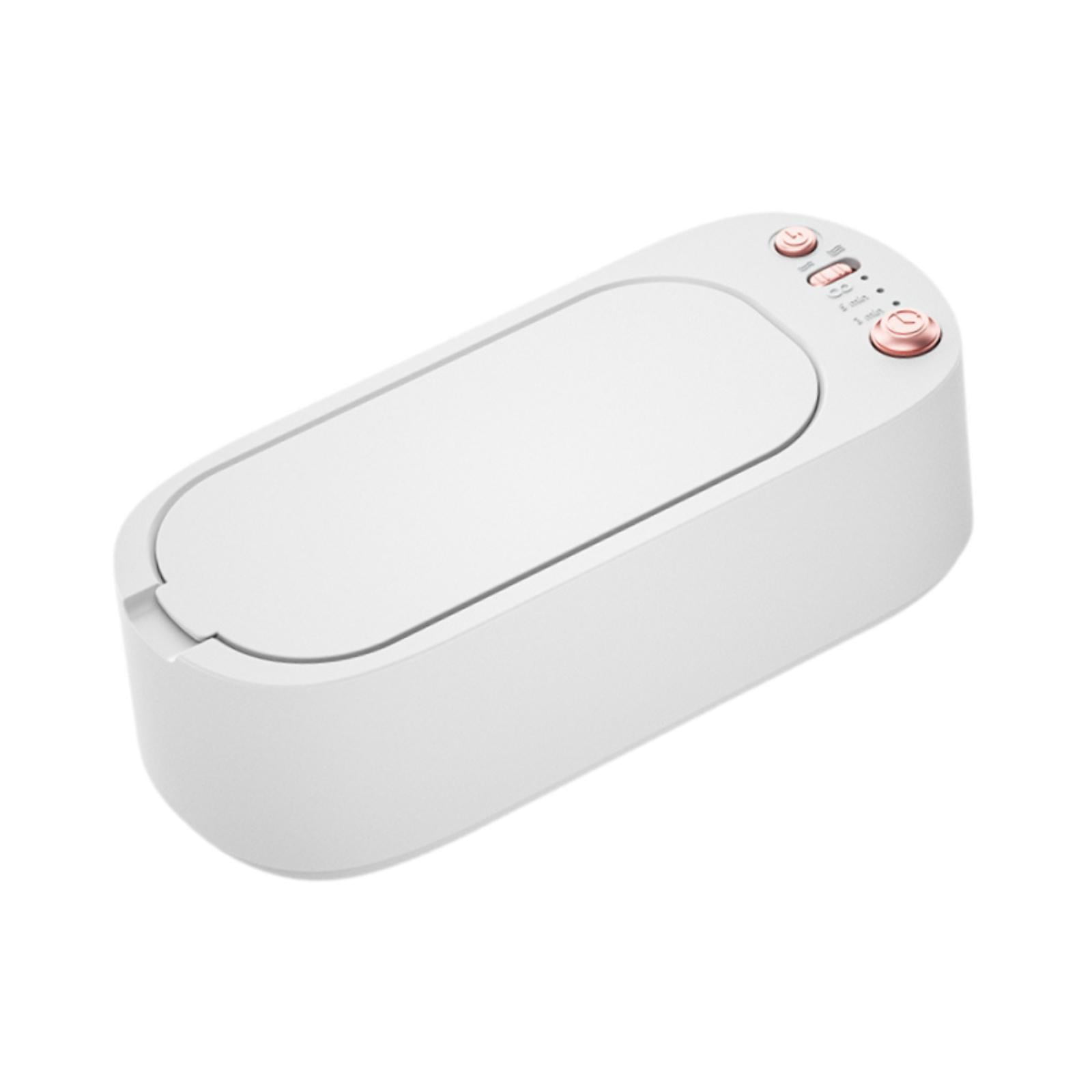Milageto Electric Cleaner Household Cleaning Machine Cleaning Box 3 Gear Portable 20 Tank Glasses Cleaner Tool for Necklaces Ea White