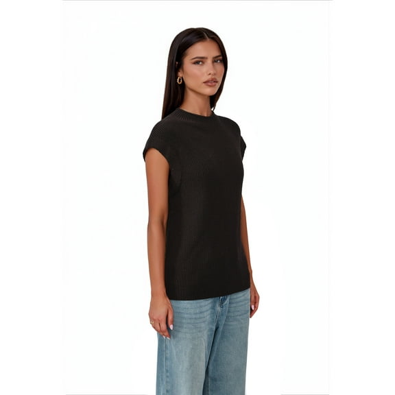 PRETTYGARDEN Women's Short Sleeve Mockneck Sweater, Sizes S-XXL