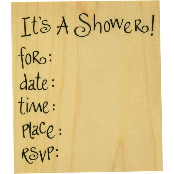 Inkadinkado Wood Stamp For Baby Shower Invitation Card Stamp, 4'' W x 3.5'' L