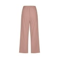 thumbnail image 5 of Women Comfortable High Waisted Wide Leg Pants Drawstring Elastic Trousers Comfy Straight Leg Long Pants With Pockets Elderly Womens Clothes, 5 of 5