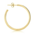 thumbnail image 3 of 14K Yellow Gold Rectangular Tube J Hoop Earrings for Women - Assorted Thickness and Diameter, 3 of 4