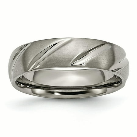 - Chisel Titanium Swirl Design 6 MM Satin Wedding Band, Size 10.5