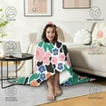 thumbnail image 4 of Wearable Blanket,Pioneer Flower Floral Print Pattern Hooded Wearable Flannel Blanket for Adults & Teens,Winter Poncho Shawl Wrap Cape Cozy Anti-Pill,50"x60", 4 of 5
