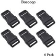 thumbnail image 2 of Quick Side Release Buckles 0.75 inch Wide A Style Dual Adjustable Without Sewing Clips Snap Solid Plastic for Nylon Strap Webbing Survival Paracord Bracelet Pet Collar Fanny Pack Black 6 Pack, 2 of 7