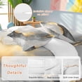 thumbnail image 2 of Grey Black Marble Comforter Set Twin Size, Modern Art Abstract Luxury Gold Texture Soft Bedding Set for Man Woman, 4 Pieces Duvet Cover Set with Fitted Sheet, 2 Pillowcases, 2 of 9