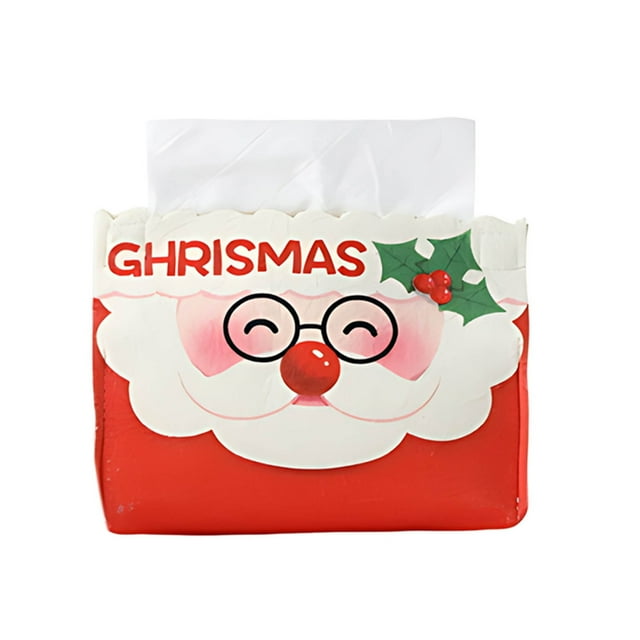 Decoraciones de la Mesa de Navidad - Tapa de la Caja de Tejido de Tela No Tejida para la Decoración de Vacaciones