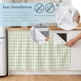 thumbnail image 5 of Green Plaid Cabinet Curtains for Kitchen 35"W x 35"L, Classic Sage Green Grid Checkered Lines Stripes Laundry Sink Cabinets Magic Tape Short Curtain Privacy Panel for Bathroom Vanity Cabinets, 5 of 9