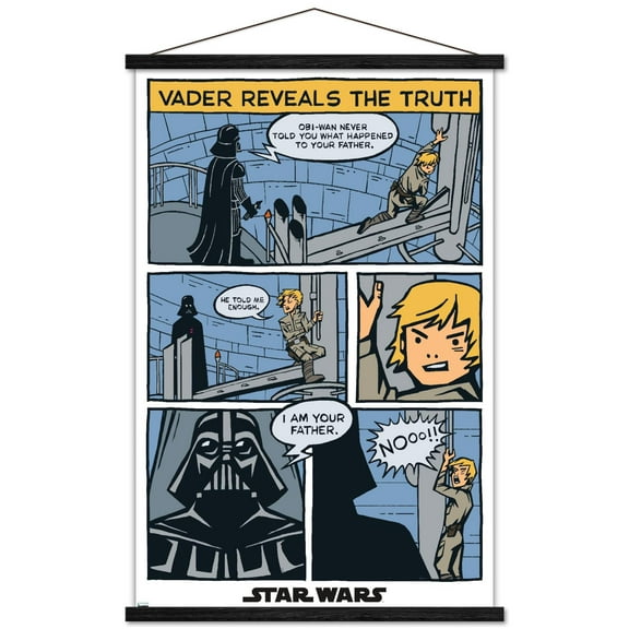 Star Wars: The Empire Strikes Back - Dual Panels Wall Poster with Wooden Magnetic Frame, 22.375" x 34"