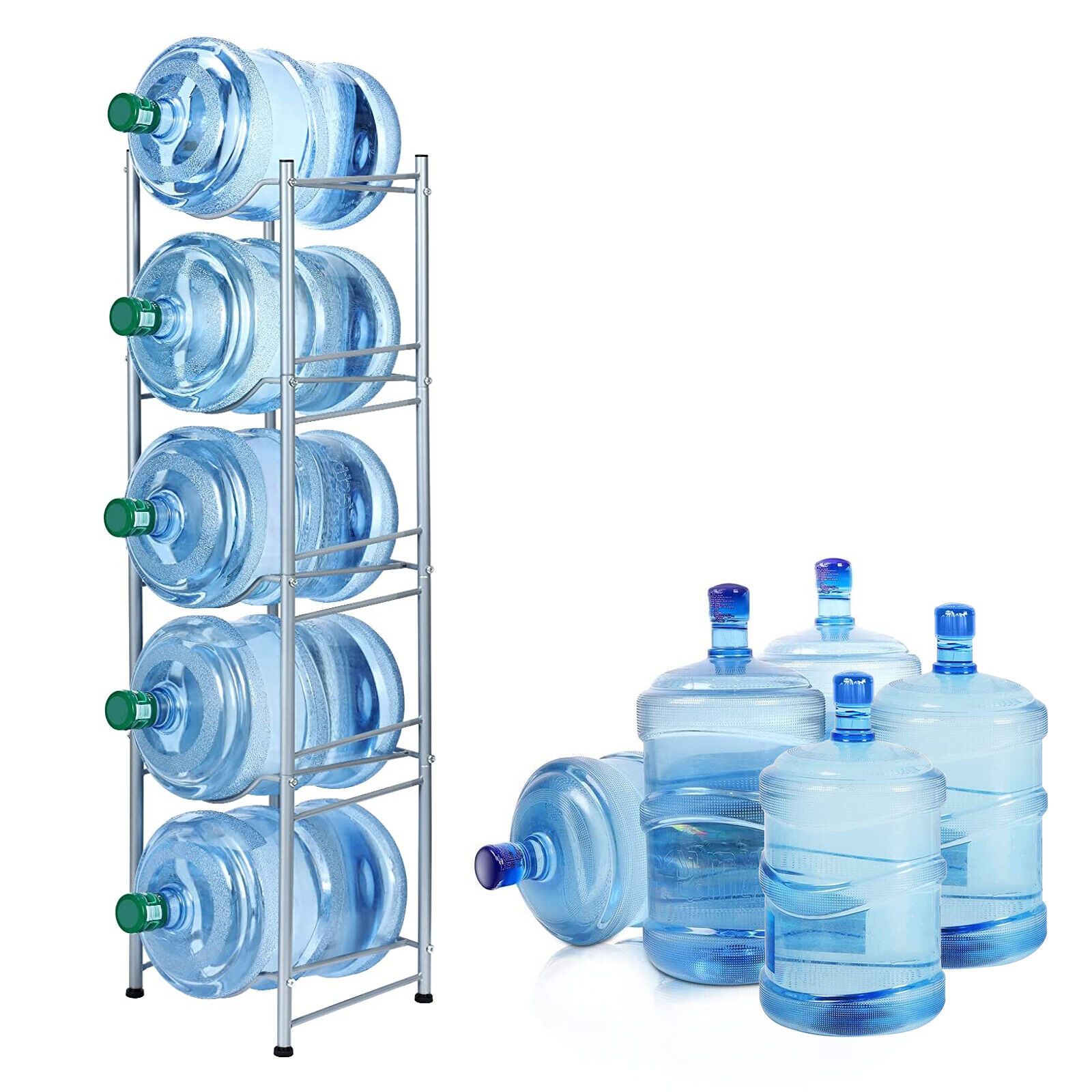 5 Tier Water Bottle Holder Rack 5 Gallon Heavy Duty Metal Water Cooler