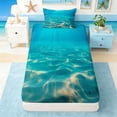 thumbnail image 4 of Manfei Underwater Wave Twin Sheet Sets for Kids Boys and Girls, Coastal Ocean Print Bedding 3 Pieces, 1 Flat Sheet, 1 Fitted Sheet and 1 Pillowcase, 4 of 6