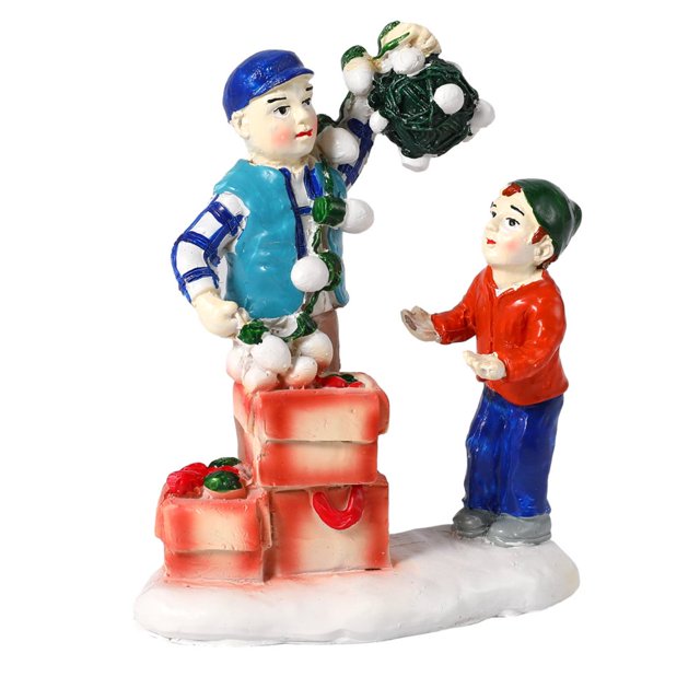 HAOAN Christmas Village Houses Set Decorations - LED Lights Christmas Collection Figurines Buildings Desktop Ornaments for Christmas Decorations Landscape Decor Snow Village Displays