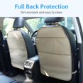 thumbnail image 3 of Viaviat Car Seat Protector Large Kick Mat 2 Pack Durable Water Resistant Auto Seat Back Covers with 2 Mesh Pockets Protection Against Dust Mud Scratches (Beige-A, 2-Pack), 3 of 9