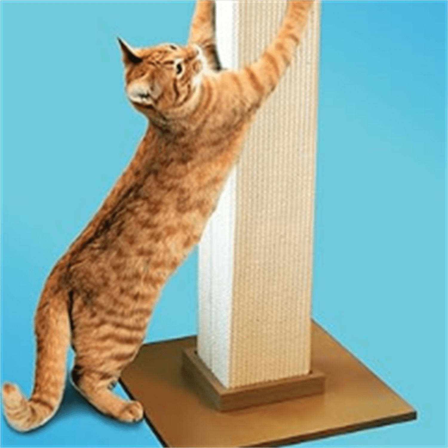 Scratching Post – Beige, Large 32 Inch Tower - Sisal Fiber, Simple Design - For All Cats