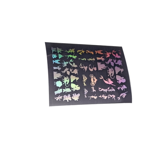 ADVEN Transparent Stickers with Multiple Pattern DIY Accessory Durable Colorful Crafts Nail Decoration Gift Packaging Multi-Purpose Cartoon 3