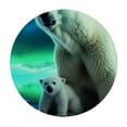 thumbnail image 4 of BCIIG Polar Bear Cub Aurora Lights Round Table Cover Stain Resistant Washable Indoor Outdoor Tablecloth Kitchen Dining Wedding Parties Outdoor Fitted 100% Polyester Fiber 38-42, 4 of 8