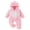 Red, variant on Enyan Newborn Baby Bear Outfit With Fold-Over Mittens Girls Winter Fleece Clothes Hooded Romper Snowsuit(Size 9-12 Months)