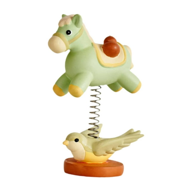 Siruishop Auto Adornment Accessories, Spring Shaking Head Doll Desktop Decorative for Desk Green