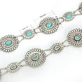 thumbnail image 4 of Zhengup Women Concho Chain Belt Metal Link Western Cowgirl Turquoise Chain Belt for Dress, 4 of 7
