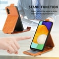 thumbnail image 3 of Dteck for Samsung Galaxy A16 5G Shockproof PU Leather Zipper Magnetic Flip Back Cover Credit Card Holder Slot Stand Wallet Case, Brown, 3 of 6