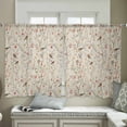 thumbnail image 4 of Flowers Birds Semi Sheer Curtains 45 Inch Length 2 Panels Set, Country Retro Botanical Floral Branches Sheer Kitchen Curtain Privacy Voile Window Curtain for Living Room Bedroom Rod Pocket Drapes, 4 of 7