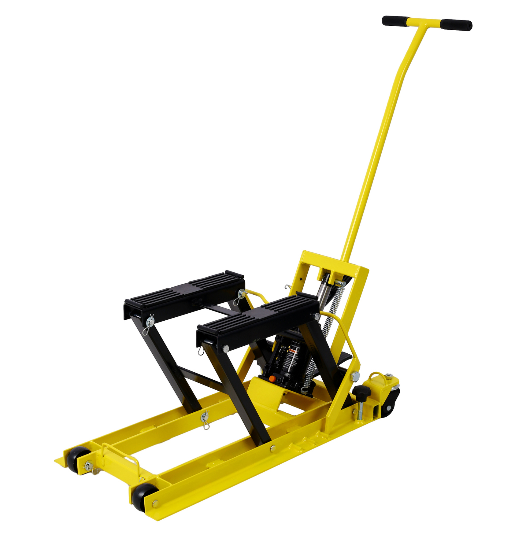 Motorcycle Lift Jack 1500 LBS, ATV Scissor Lift, Portable Hydraulic Jack Stand with Wheels - Yellow