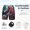thumbnail image 3 of Honeii Ocean Seahorse Print Men's Swim Shorts,Mens Swim Trunks,Breathable Mesh Beach Shorts for Swimming,Surfing, and Beach Activities-XX-Large, 3 of 6
