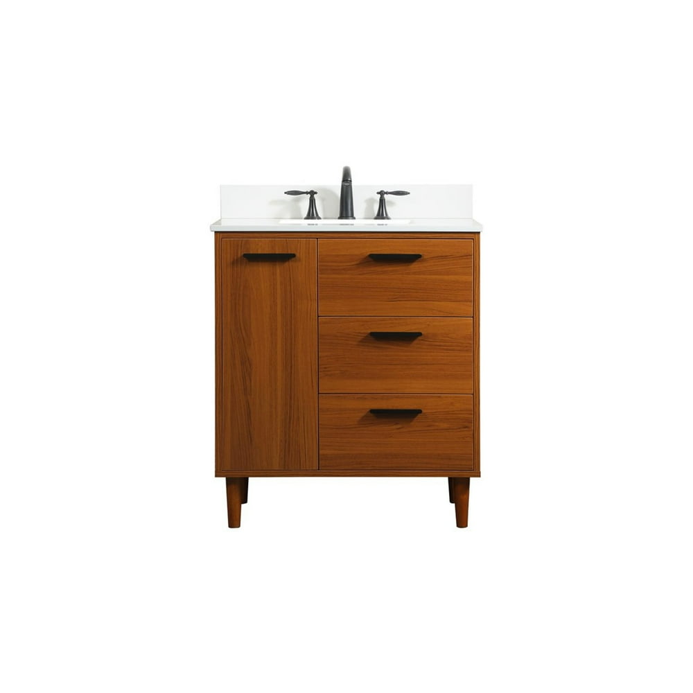 Elegant Decor 30 inch bathroom vanity in Teak with backsplash Walmart